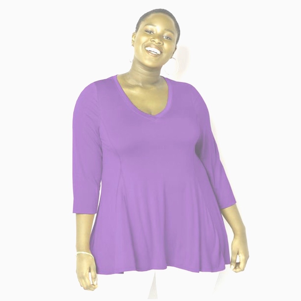 Avenue Purple Swing Top Tunic Tee 22/24 Plus Size